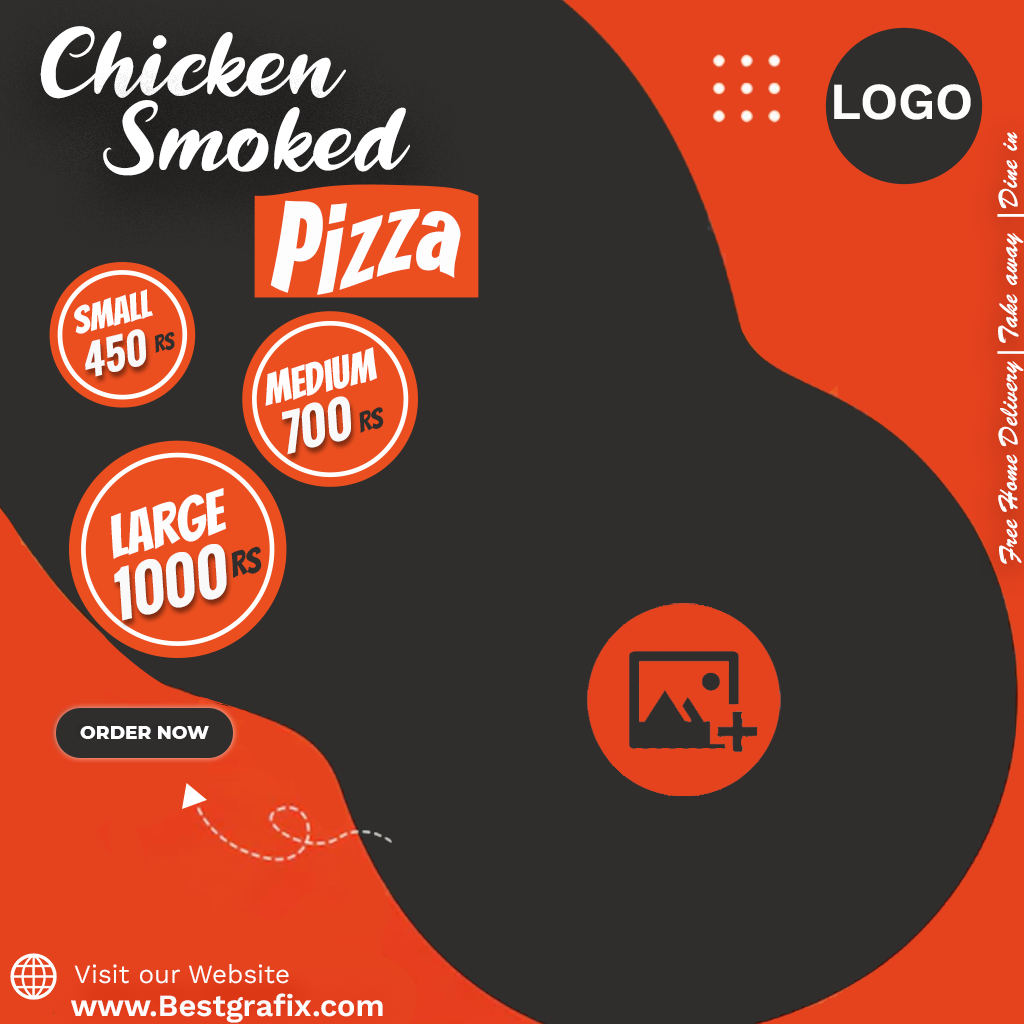 Exclusive Orange and Black fast food template for social Media Post Designs