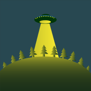 Alien Ship Green and yellow