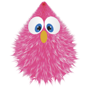 Furry Pink cartoon Character illustration for website,social media and Animations