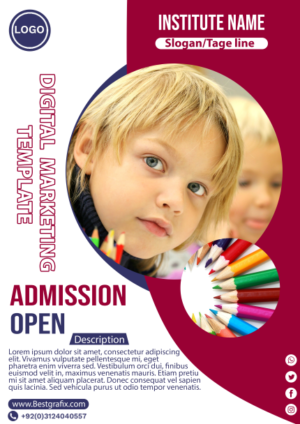 Premium School Flyer PSD Template, kids care, Day care Flyer, Montessori Flyer