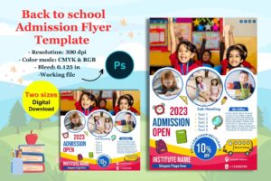School Day Care Flyer Template A4 and 2000☓2000 Social Media