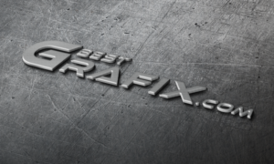 Steel effect psd logo template