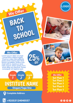 Premium PSD Flyer for Advertising Educational Programs, Courses & Projects