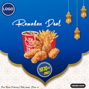 Ramadan Fastfood PSD template for social Media small
