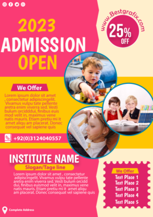 PSD School Education Flyer/ Poster for Advertising School Programs