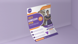 Abstract Wall Corner PSD Mockup A4 Flyer Template