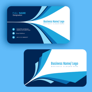 light and dark blue visiting card design template