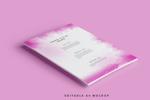 Editable Fancy A4 Paper Mockup PSD Small