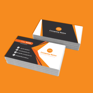 orange and black professional visiting cards design in psd
