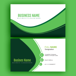 green business card psd template, professional business card template