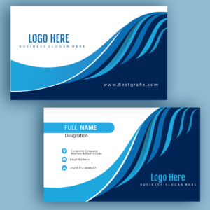 blue business card template psd