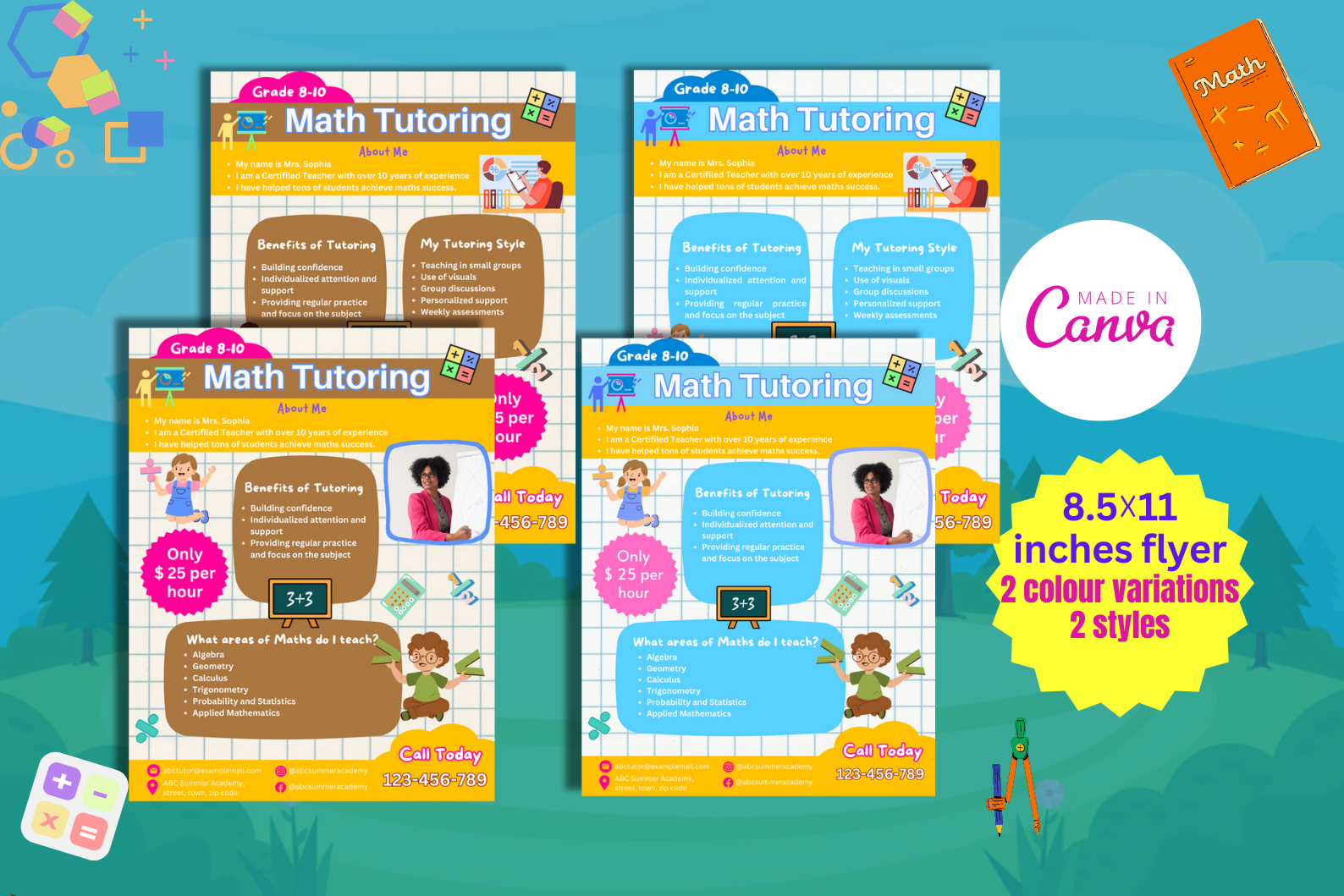 Math Tutoring Flyer Template | Canva Flyer Templates | Math Tutor ...