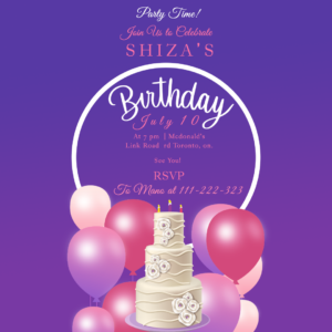 Birthday video invitation