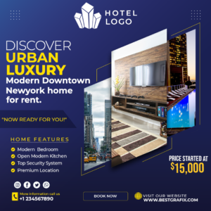 Hotel Flyer downloadable file in PSD file format