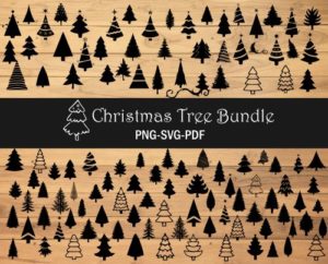 Christmas Tree SVG Bundle, Christmas Tree Cut File, Pine Tree Clipart