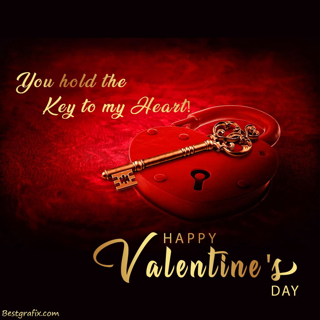 Valentine’s Day Card | Red & Golden Greeting Card | Valentines Day E ...
