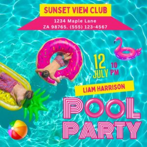 pool party flyer, pool party invitation,pool party poster