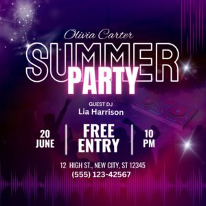 Summer Party Invitation | Summer Party Flyer | Canva party flyer