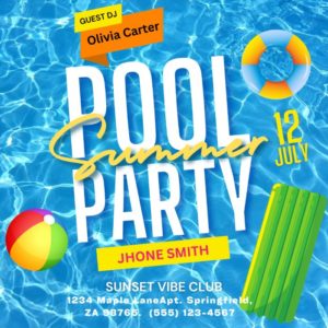 Summer Pool Party Invitation